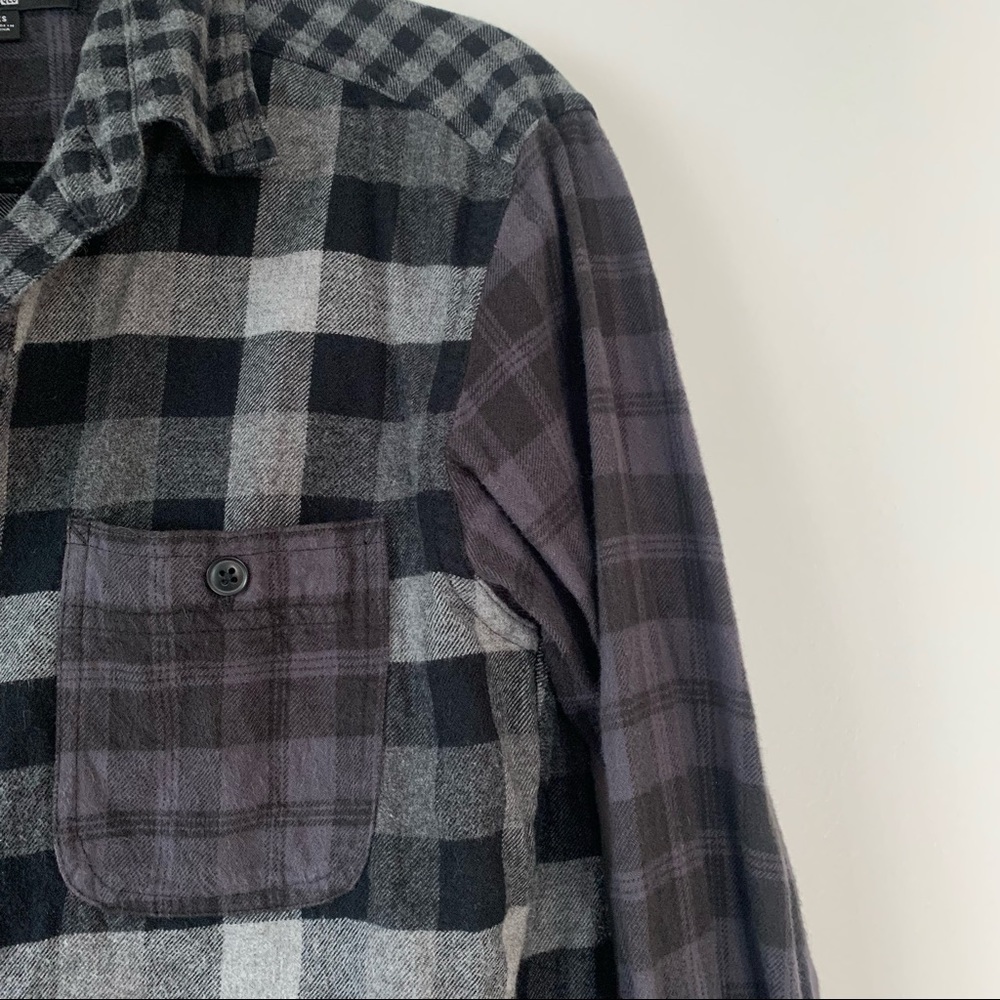 Exclusive 90s Patchwork Plaid Button-Up Long Slee… - image 6